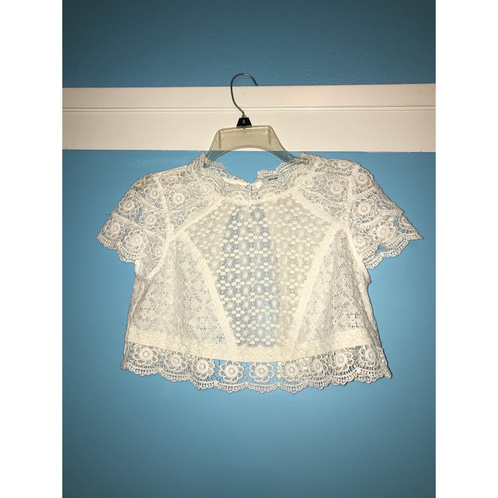 White mesh crop top